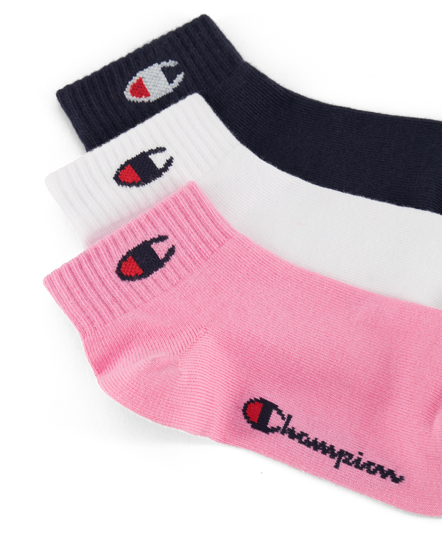 Champion unisex 3pk quarter socks (u30042)-pink image number null