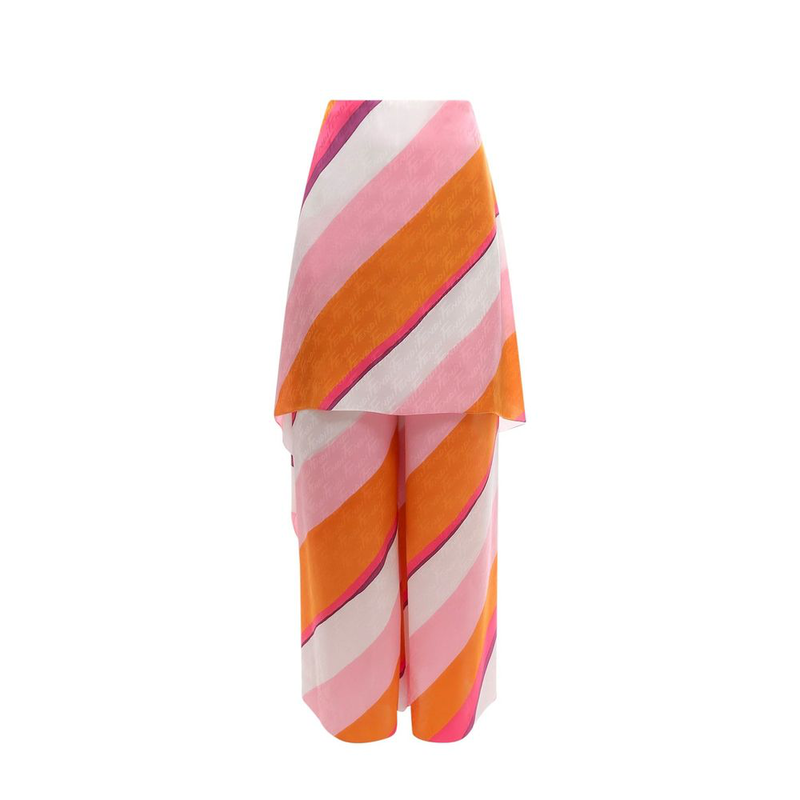 Multicolor silk pants-null