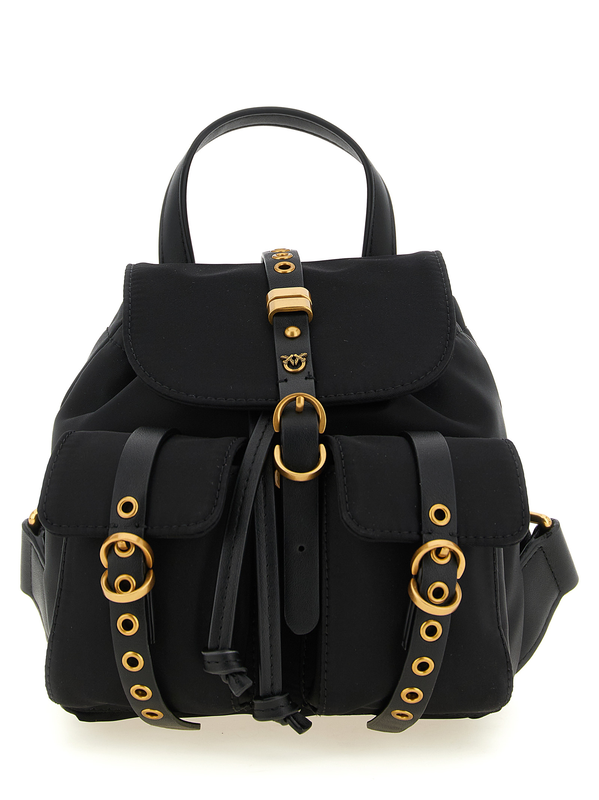 Black polyamide backpack-null