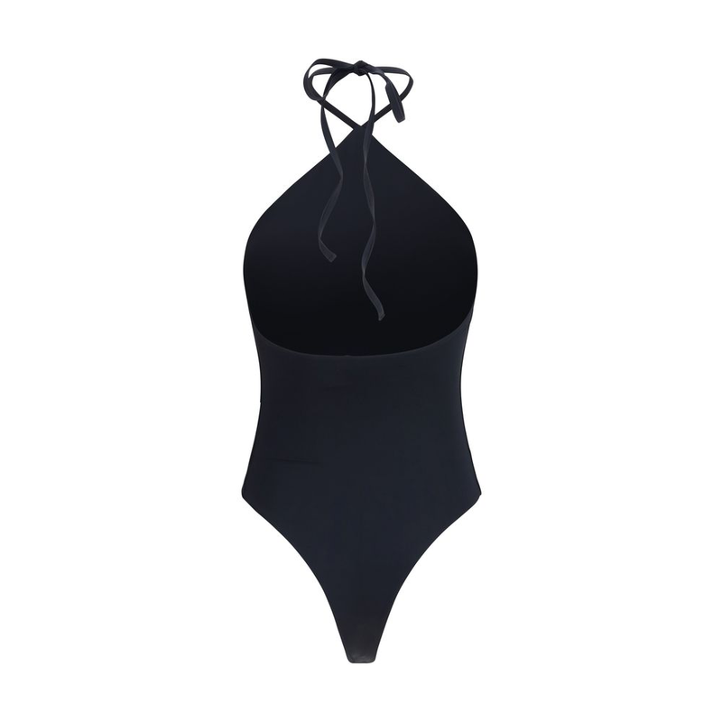 Black polyamide one-piece swimsuit-null