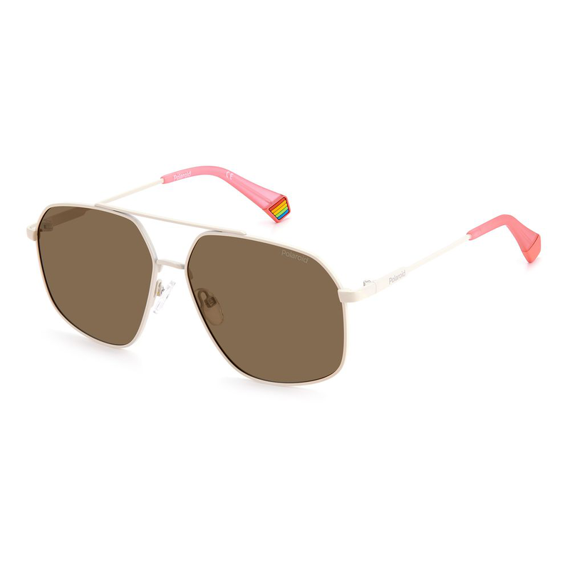 Beige stainless steel sunglasses-null
