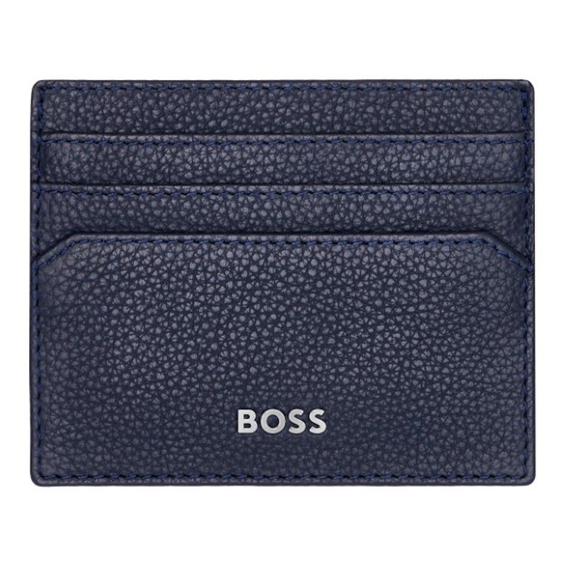 Boss card holder classic grained navy-null