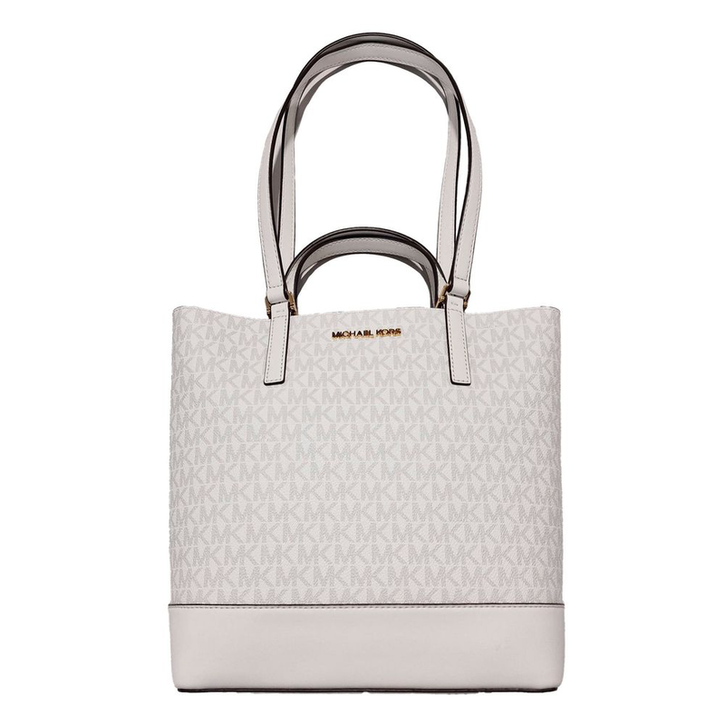 White leather tote bag-null