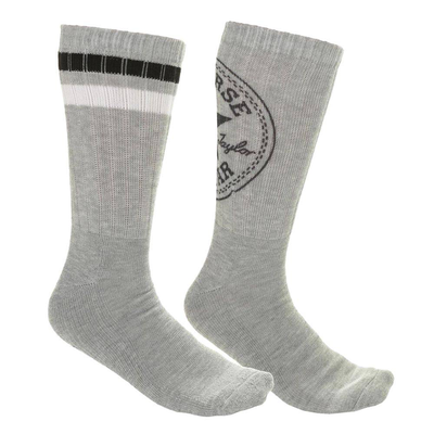 Fashion crew 360 2-pairs socks, Grey Heather / Black, medium