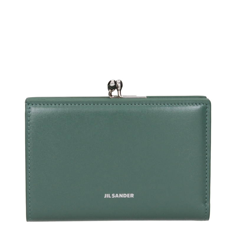 Green leather wallet-null