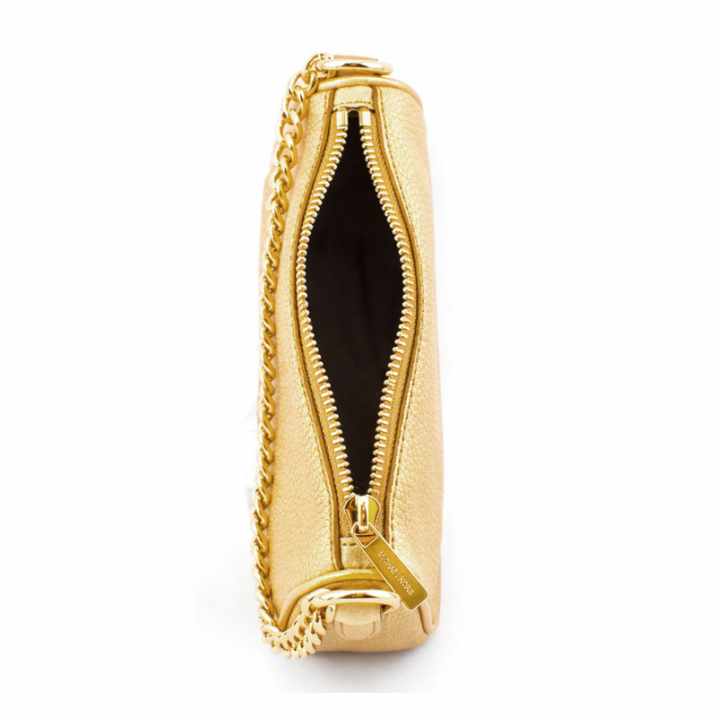 Gold leather shoulder bag-null