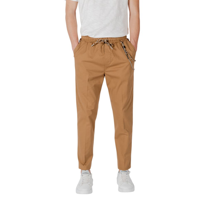 Brown cotton casual pants-null