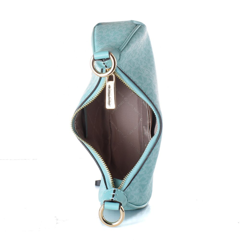 Blue leather handbag-null