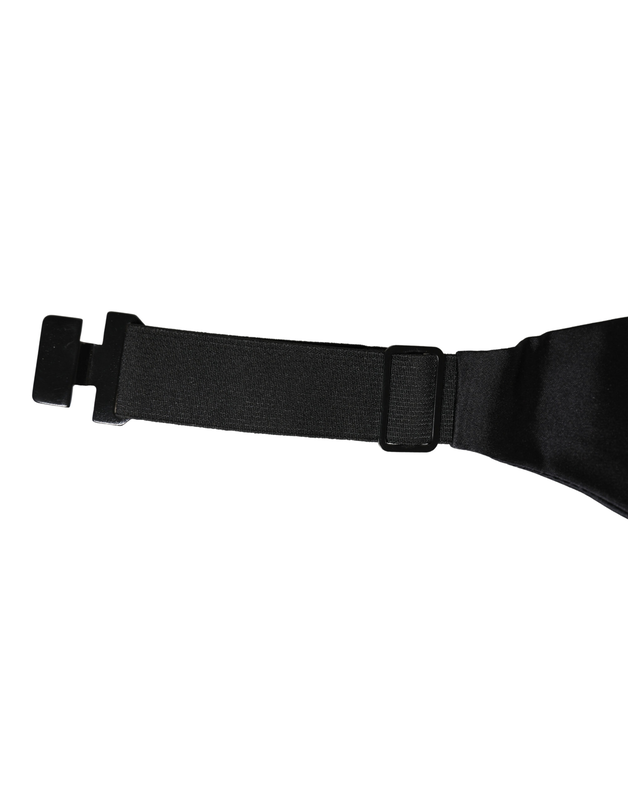 Black 100% silk wide belt waist cummerbund-null