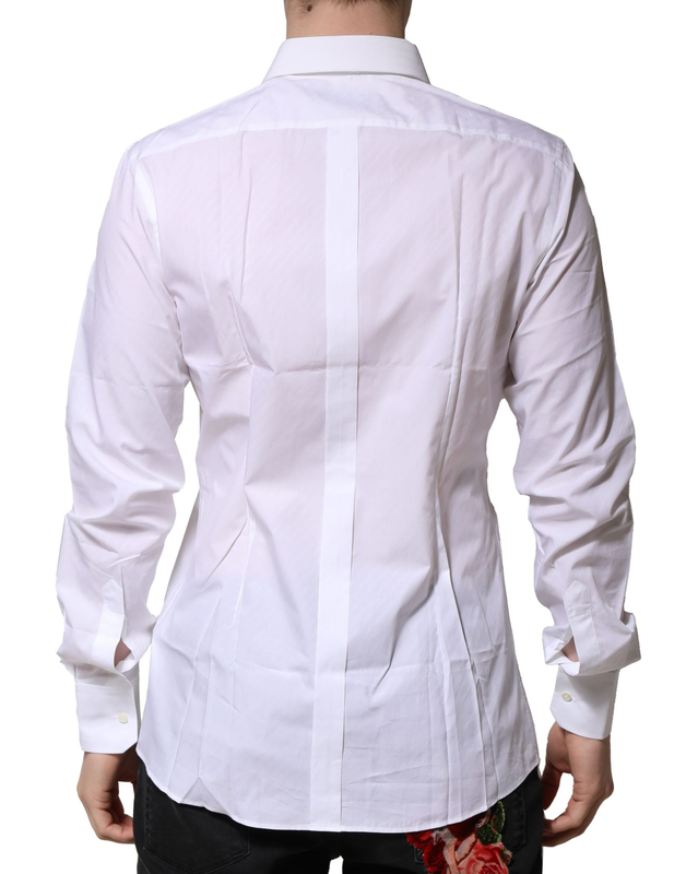 White gold long sleeves men dress formal shirt-null
