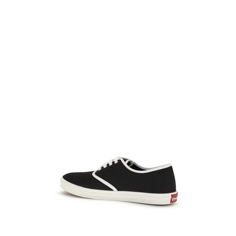 Black cotton athletic sneakers-null