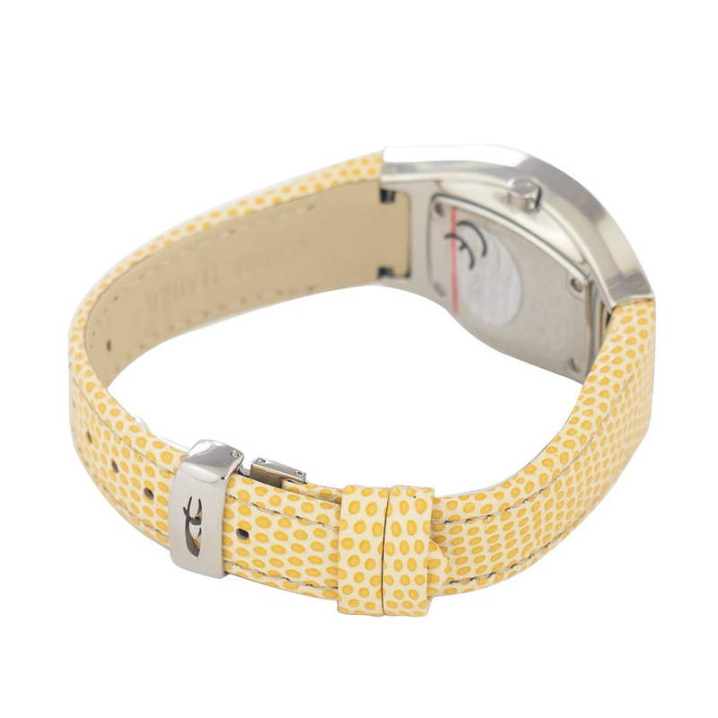 Bicolor leather dress watch-null
