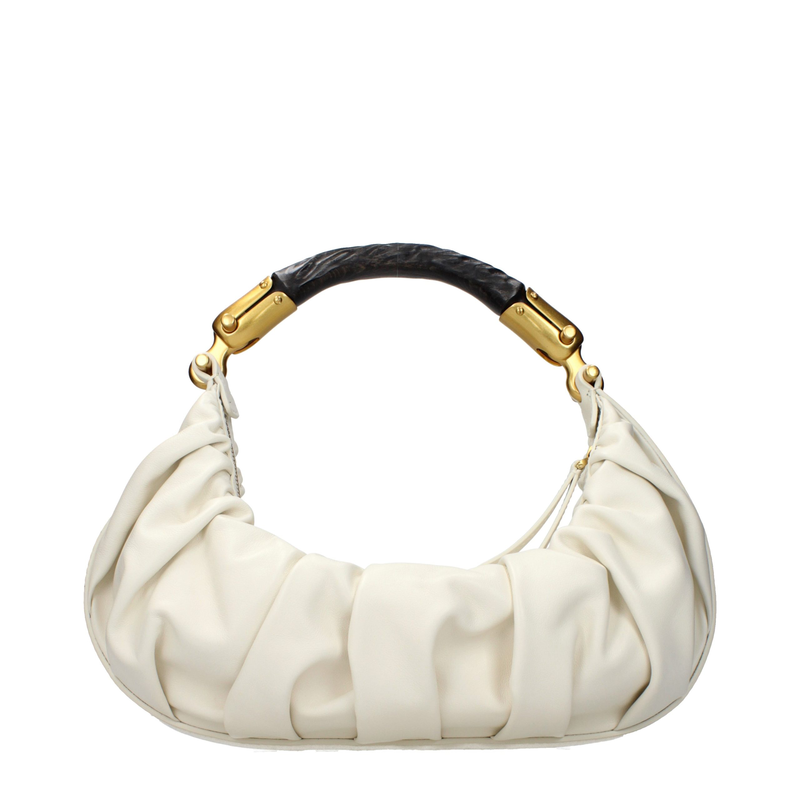 Beige leather handbag-null