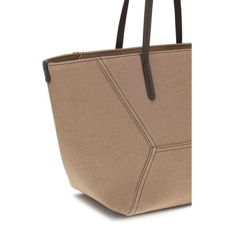 Beige cotton handbag-null