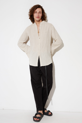 Stefan proper linen shirt, Beige, medium