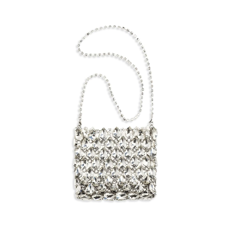 Silver polyester shoulder bag-null