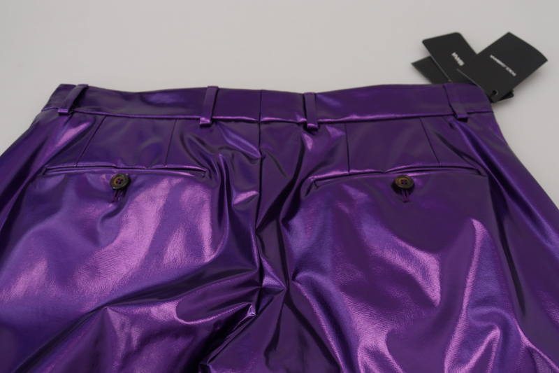 Purple shining men casual pants-null