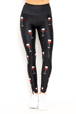Goldsheep red wine legging, Black / red wine, medium