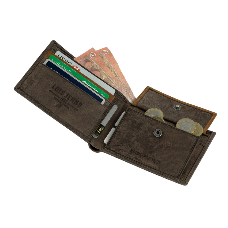 Product image: Πορτοφόλι ανδρικό δερμάτινο lois 202701-02 καφέ-null