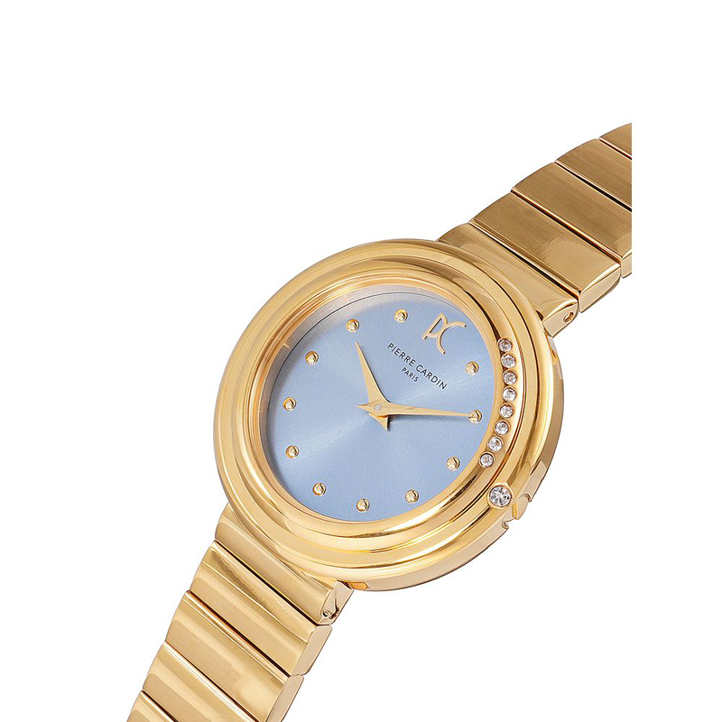 Gold stainless steel dress watch-null