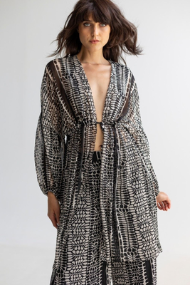 Be you cardigan print, Black, medium