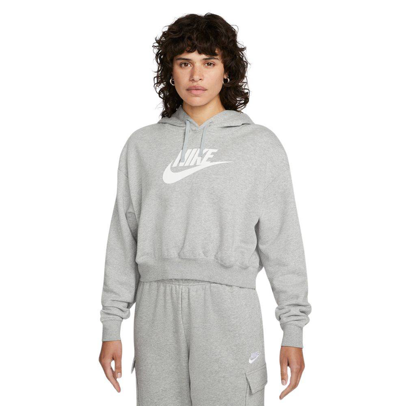 Club fleece oversized cropped hoodie-null