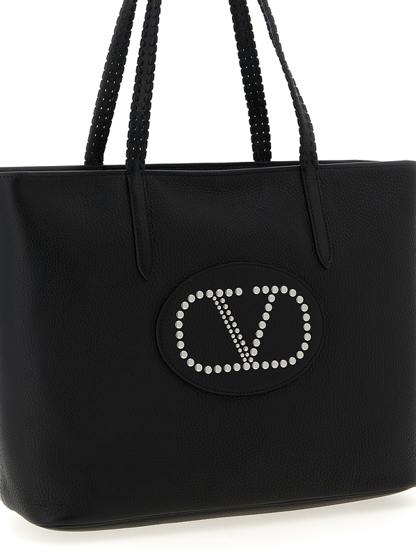Black calfskin tote bag-null