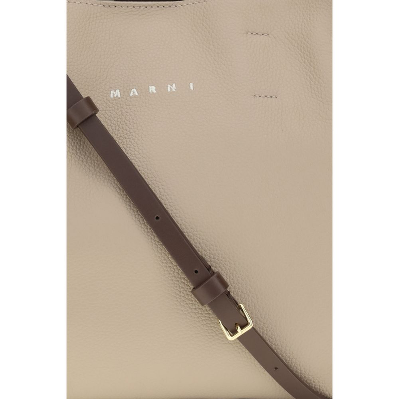 Beige calf leather bos taurus shoulder bag-null