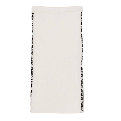 Dkny solid typographic straight skirt, Pebble, medium