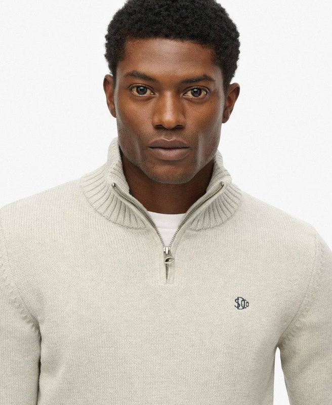Cotton half zip knit-null