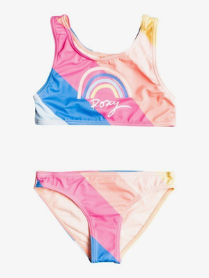 Roxy teenie girls touch of rainbow - crop top bikini set (er, Bla3-regatta, medium