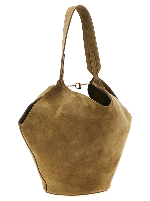 Brown calfskin tote bag-null