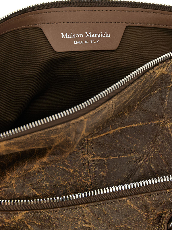 Brown goatskin shoulder bag-null