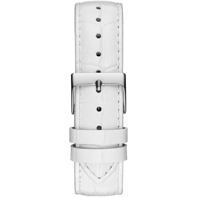 White leather dress watch-null