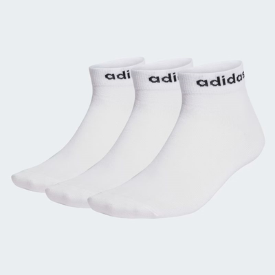 Adidas linear ankle socks 3 pairs ht3451, White/black, medium