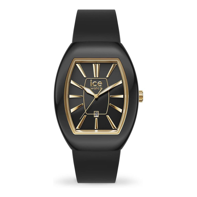 Black synthetic dress watch-null