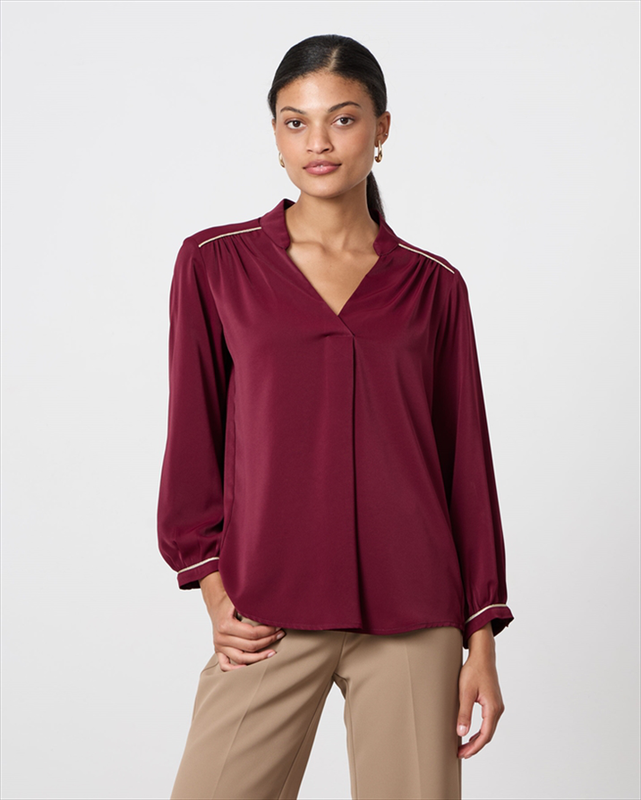 Blouse crepe long sleeve image number null