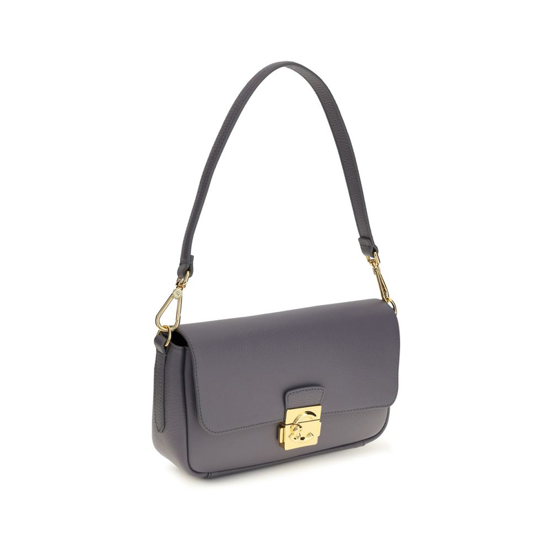 Blue calf leather bos taurus shoulder bag-null
