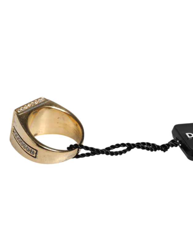 Gold tone sterling silver 925 crystals ring-null