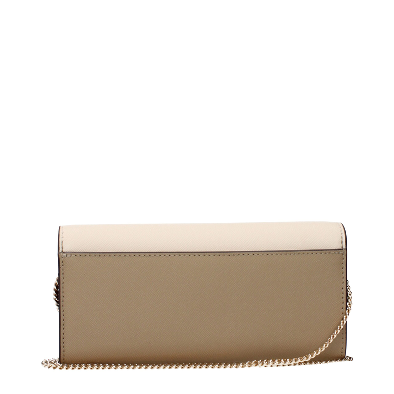 Beige leather clutch bag-null