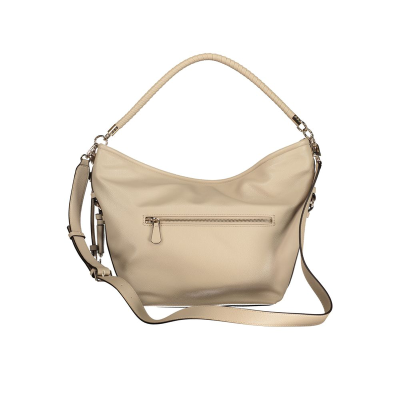 Beige polyurethane women handbag-null