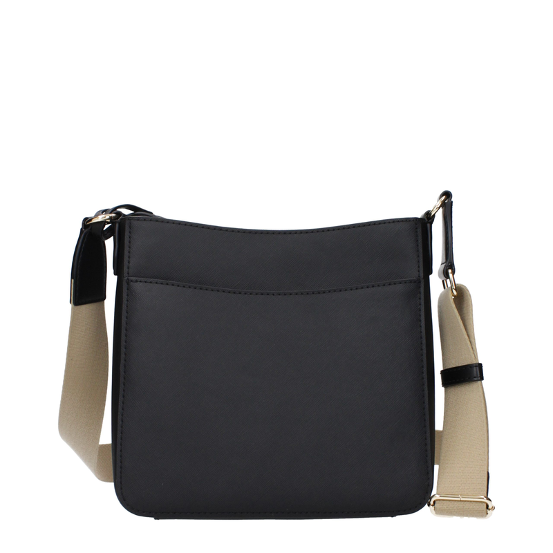 Black leather crossbody bag-null