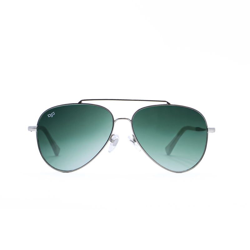 OJO sunglasses e. Silver 54-15 frame and temples with handmade tips and nylon blue reverse l rx-null