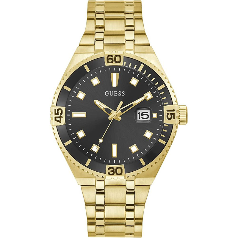 Gold stainless steel dress watch-null
