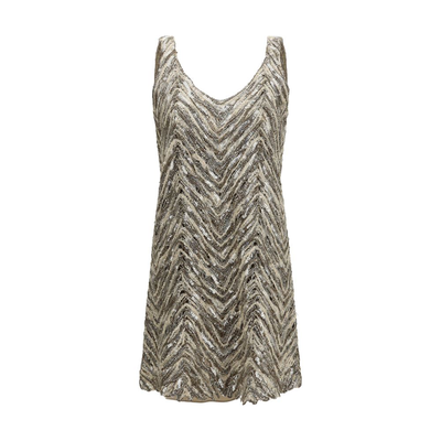 Beige paper cocktail dress, Beige, medium