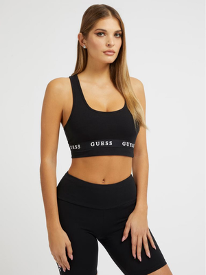 Guess aline top eco stretch jersey, Black, medium