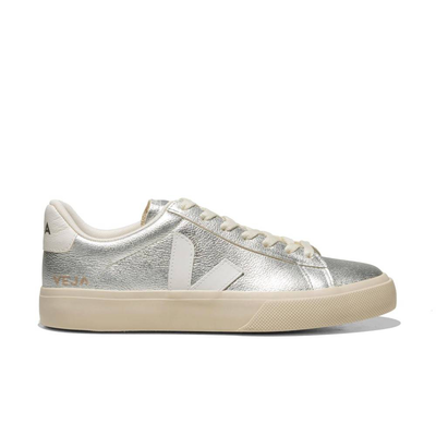 Veja campo extra leather sneakers, Chrome, medium