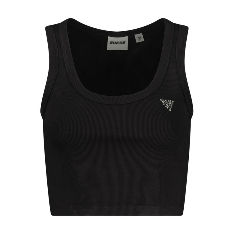 Black viscose women's tank top-null