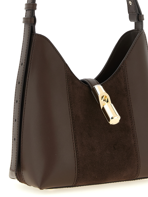 Brown calfskin shoulder bag-null