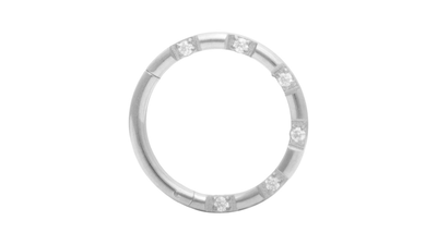 Surgical steel zircon stone clicker silver, , medium